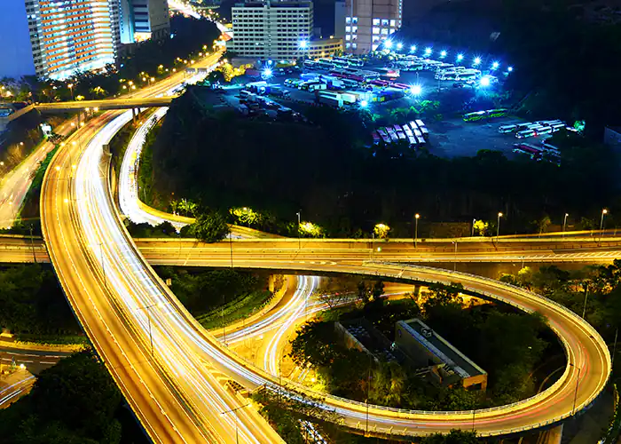 road with traffic at night